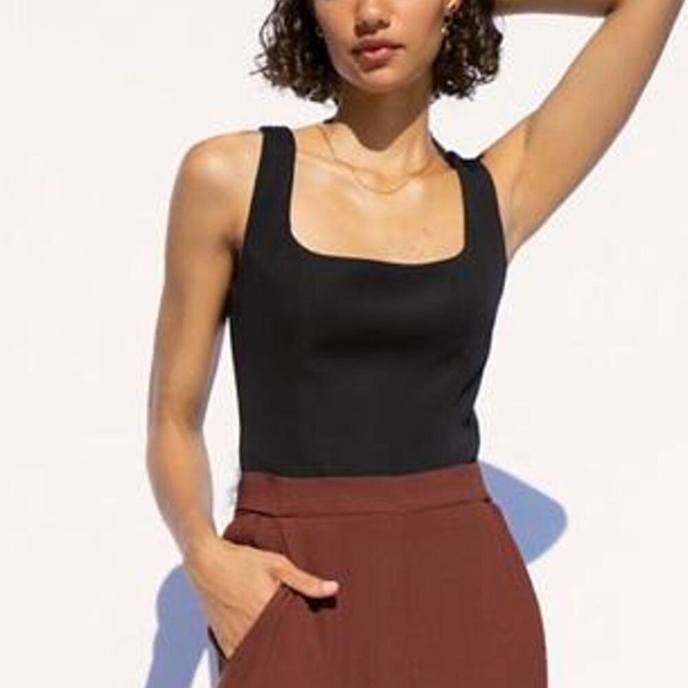 Wilfred Black Buenos Square Neck Cropped Camisole Size 4